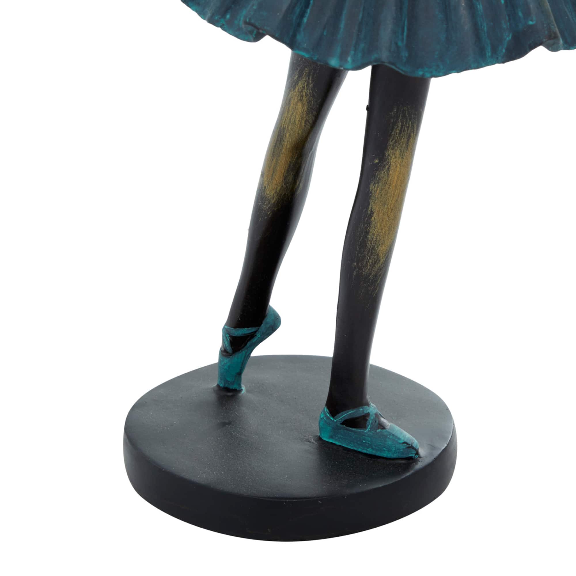 Set of 3 Teal Polystone Traditional Dancer Sculpture